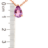 Collar de amatista en oro rosado 10k. 45cm