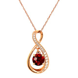 Collar de granate en oro rosado 14k. 45cm