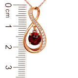 Collar de granate en oro rosado 14k. 45cm