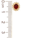 Aretes de Granate en oro amarillo 10k