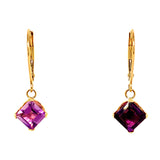 Aretes de Amatista en oro amarillo 10k