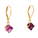 Aretes de Amatista en oro amarillo 10k