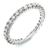 (LD) Banda con diamantes de laboratorio en oro blanco 14kt. D-1.00CTS.