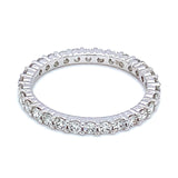 (LD) Banda con diamantes de laboratorio en oro blanco 14kt. D-1.00CTS.