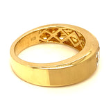 (LD) Banda para caballero con diamantes de laboratorio en oro amarillo 10k. D-1.00CTS.