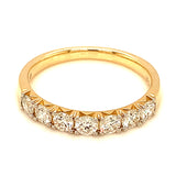 (LD) Banda con diamantes de laboratorio en oro amarillo 10k. D-0.75Cts.