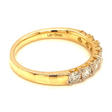(LD) Banda con diamantes de laboratorio en oro amarillo 10k. D-0.75Cts.