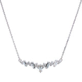 (LD) Collar con diamante de laboratorio en oro blanco 14kt. 39/43cm D-0.50Cts.