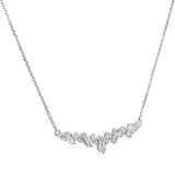 (LD) Collar con diamante de laboratorio en oro blanco 14kt. 39/43cm D-0.50Cts.