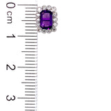 Aretes de Amatista en oro blanco 10k