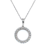 (LD) Collar con diamante de laboratorio en oro blanco 10kt. 45cm D-0.25Cts.