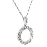 (LD) Collar con diamante de laboratorio en oro blanco 10kt. 45cm D-0.25Cts.