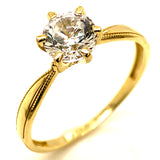 Set de anillos de matrimonio con circones en oro amarillo 10kt