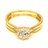 Set de anillos de matrimonio con circones en oro amarillo 10kt