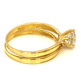 Set de anillos de matrimonio con circones en oro amarillo 10kt