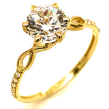 Set de anillos de matrimonio con circones en oro amarillo 10kt