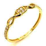 Set de anillos de matrimonio con circones en oro amarillo 10kt