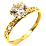 Set de anillos de matrimonio con circones en oro amarillo 10kt