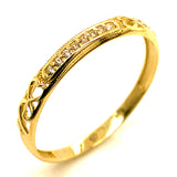 Set de anillos de matrimonio con circones en oro amarillo 10kt