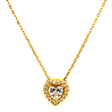 Collar (corazón) con circones en oro amarillo 10kt. 42/45cm
