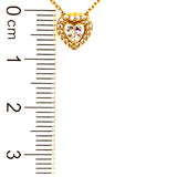 Collar (corazón) con circones en oro amarillo 10kt. 42/45cm