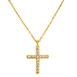 Collar (cruz) con circones en oro amarillo 10kt. 42/45cm