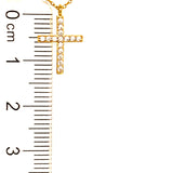 Collar (cruz) con circones en oro amarillo 10kt. 42/45cm