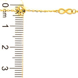 Pulsera (infinito y trebol) en oro amarillo 10kt. 17.5/20cm