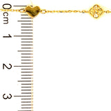 Pulsera (corazones) en oro amarillo 10kt. 17/19cm