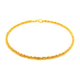 Pulsera cordón en oro amarillo 10kt. 18cm