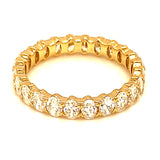 (LD) Banda con diamantes de laboratorio en oro amarillo 14k. D-2.16Cts.