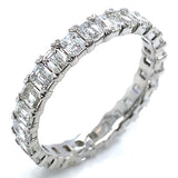 (LD) Banda con diamantes de laboratorio en oro blanco 14k. D-2.36Cts.