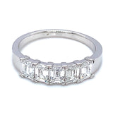 (LD) Banda con diamantes de laboratorio en oro blanco 14k. D-1.20Cts.