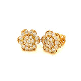 (LD) Aretes con diamantes de laboratorio en oro amarillo 14kt. D-0.90Cts.