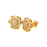 (LD) Aretes con diamantes de laboratorio en oro amarillo 14kt. D-0.90Cts.
