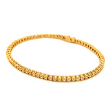 (LD) Pulsera (tennis) con diamantes de laboratorio en oro amarillo 14kt. D-1.81CT 18cm