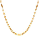 (LD) Collar (tennis) con diamantes de laboratorio en oro amarillo 14kt. 43CM D-6.02Cts.