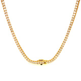(LD) Collar (tennis) con diamantes de laboratorio en oro amarillo 14kt. 43CM D-6.02Cts.
