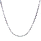 (LD) Collar (tennis) con diamantes de laboratorio en oro blanco 14kt. 43CM D-6.81Cts.