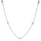 (LD) Collar con diamantes de laboratorio en oro blanco 14kt. 43CM D-0.93Cts.