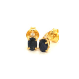 Juego de zafiros con diamantes en plata 925 (con baño en oro amarillo)