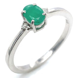 Juego de esmeralda con diamantes en plata 925.