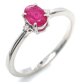 Juego de rubíes con diamantes en plata 925