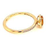 Anillo de citrino con diamantes en oro amarillo 14kt.