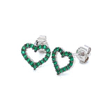 Aretes de esmeraldas en oro blanco 14kt.