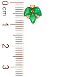 Aretes de esmeraldas con diamantes en oro amarillo 14kt.