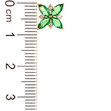 Aretes de esmeraldas con diamantes en oro amarillo 14kt.