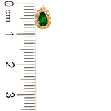 Aretes de esmeraldas con diamantes en oro amarillo 14kt.