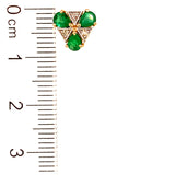 Aretes de esmeraldas con diamantes en oro amarillo 14kt.