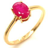 Anillo de rubí en oro amarillo 14kt.
